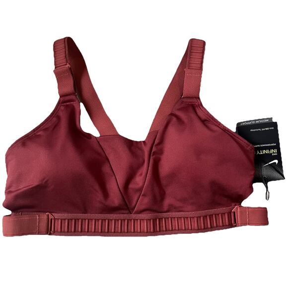 Nike Women's Mauve Infinity Adjustable Sports Bra Size Small Athletic Gym Wear M - Picture 1 of 4